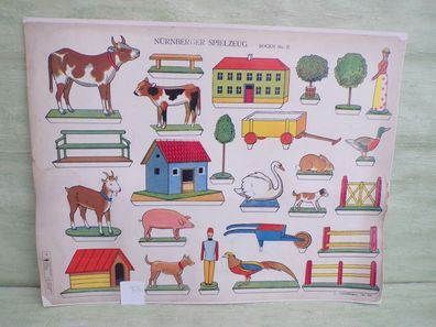 alte Bilderbogen Aufstellbogen N°526 Nürnberger Spielzeug JSM Reprint