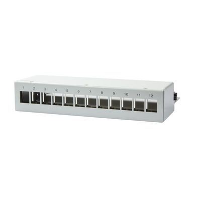 LogiLink Deskop Keystone Panel für bis zu 12 Keystone Module geschirmt lichtgrau (Bul