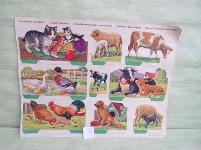 Modellbaubogen JFS-7 1253 Schreiber Tiere in Haus und Hof Schneidebogen