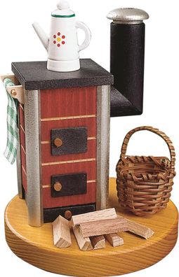 Richard Glaesser Rauchofen mit Kanne rot aus Seiffen im Erzgebirge