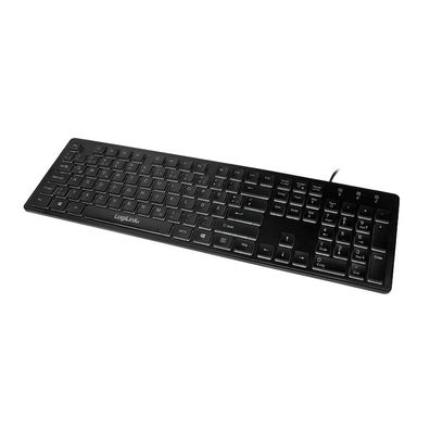 LogiLink Beleuchtete Tastatur USB LED Regenbogen Hintergrundbeleuchtung schwarz (1er