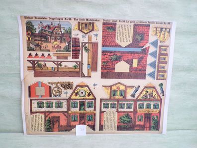 alter Aufstellbogen Modelierbogen Kleiner Baumeister Gasthaus Goldenes Lam Modelmaker