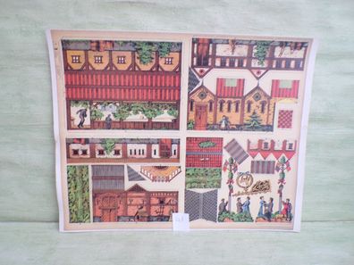 alter Aufstellbogen Modelierbogen Kleiner Baumeister Kegelbahn