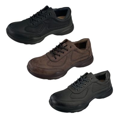 Herren Schnürer Halbschuhe Leder-Optik Freizeitschuhe Kunstleder 1382