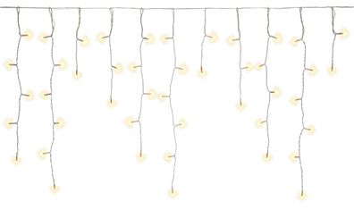 goobay 400er LED-Eisregen-Lichterkette mit Timer-Funktion und 24 V-Außentrafo, warmwe