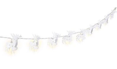goobay 10er LED-Lichterkette "Rentier" weiß mit Timer warmweiß 3000 K 1,3 m (1er Falt