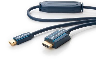clicktronic Aktives Mini-DisplayPort-auf-HDMI-Adapterkabel UHD 4K 30 Hz 1 m (1er Falt