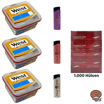 West Yellow Mega Box 3x 105g Volumentabak, 1000 Hülsen