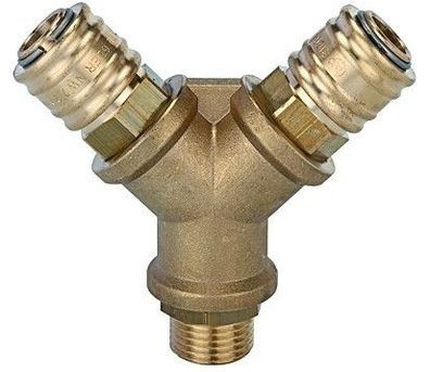 Riegler Verteiler mit 2 Schnellverschlusskupplungen NW 7,2, G 1/2 AG