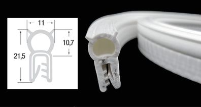 DO21 - Silikon Kantenschutz Dichtungs Profil Gummi Dichtung oben - Klemmbereich 1 - 4