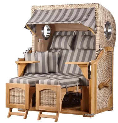 Strandkorbset - bene living - Ammersee 2-Sitzer Teak - PE shell - Modell 537