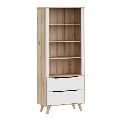 Bücherregal Vankka VNKR713-L25 Regal Helle Eiche/Weiß