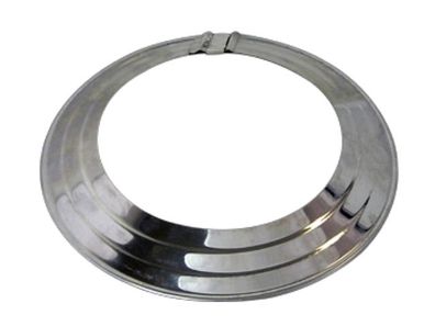 Aluminium Abgas Rosette verstellbar d: 110-d: 135mm vernickelt mit Klammer