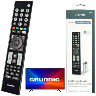Hama Ersatz Fernbedienung für Grundig Smart TV LED OLED Netflix Streaming App