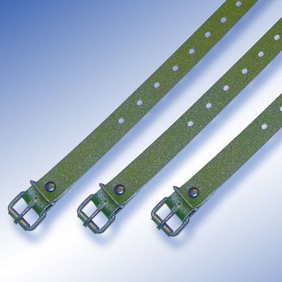 Schnallriemen olivegrün mit geschweißter Rollschnalle PVC Plane Riemen Krampen Ösen