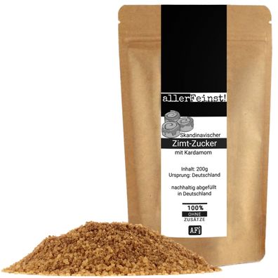 allerFeinst - Skandinavischer Zimt-Zucker mit Kardamom - 200g