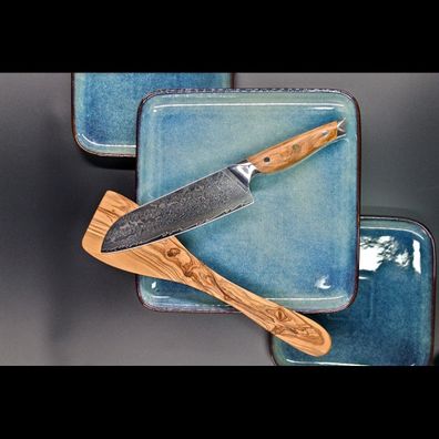 Schneidemesser | Santokumesser | Damastmesser | Küchenmesser | Olivenholz