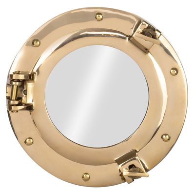 Bullauge Spiegel rund Messing Ø 20 cm maritim Wandspiegel Schiff Fenster Deko