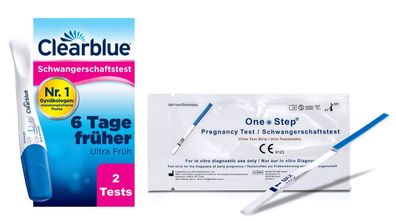 2 Clearblue Early Frühe Erkennung 10 miu/ml + 5 Schwangerschaftstests 25 miu
