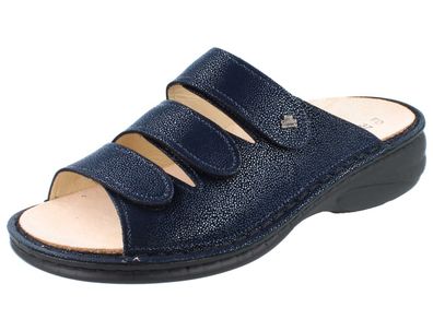 FINN Comfort Hellas Damen Pantolette mit Wechselfußbett dunkelblau Glattleder