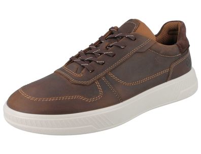 ECCO Move M Herren Sneaker Halbschuhe Schnürschuhe braun gefettetes Glattleder