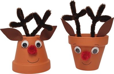 Bastelset Tontopf Elch von Prell, 12 Stück