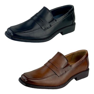 Herren Slipper Business Schuhe Leder-Optik Halbschuhe Loafer Schwarz Braun 1375