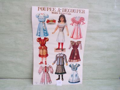 CD Paris Poupee A Decouper Ancien nr 4004 Ankleidpuppe geprägter Bogen