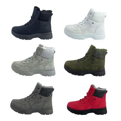 Damen Stiefeletten Boots Stiefel Booty Gefütterte Winterschuhe Schuhe Warmfutter