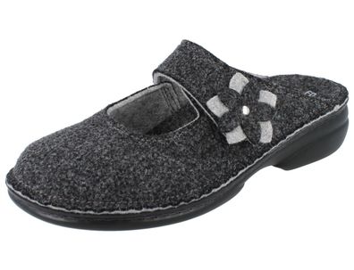 FINN Comfort Arlberg Damen Hausschuhe Clogs Pantoffel anthrazit grau Wollfilz