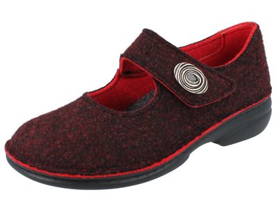 FINN Comfort Ramsau Damen Filz Halbschuhe Hausschuhe Pantoffel rot Doublefilz
