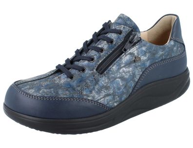FINN Comfort Finnamic Otaru Damen Halbschuhe mit Zipper atlantic blau Nubukleder