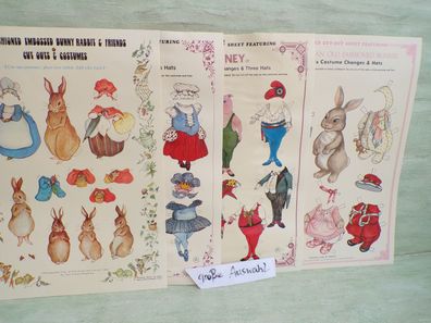 C) 1986 Merrimack Embossed Cut-Out-Sheet Emma Bonnie Bunny Elliott Rodney