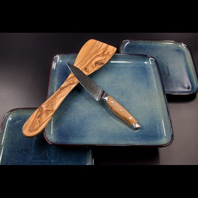 Schneidemesser | Allzweckmesser | Damastmesser | Küchenmesser | Olivenholz