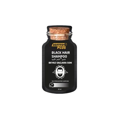 Softto+Plus Haarfärbendesshampoo - 25ml x 10 für schwarzes Haar