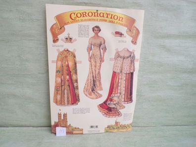 1999 Shackman Coronation Queen Elizabeth 1953 Krönung Paper Doll Ankleidepuppe