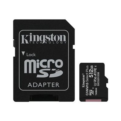 Kingston 512 GB micSDXC Canvas Select Plus 100R A1 C10-Karte + ADP