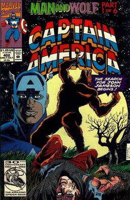 Captain America # 405 (Wolverine, ´Man and Wolf´ part 1 of 6) (USA, 1992)