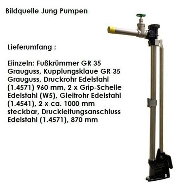 Jung Pumpen Druckrohreinbausatz DN 40 (Edelstahl) Einzelanlage ø 1000 JP50680