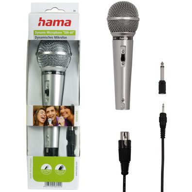 Hama Dynamisches Mikrofon kabelgebunden 3m Kabel XLR Klinke Karaoke Party DJ