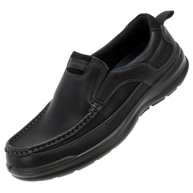 Herrenschuhe Slipper Halbschuhe Schlupfschuhe Mokassins 40-46 Schwarz 2601-1-black