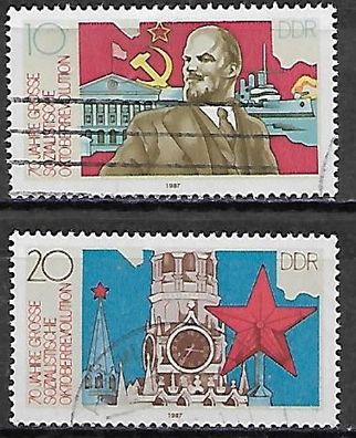 DDR gestempelt Michel-Nummer 3130-3131