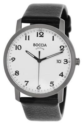 Boccia Titan-Herrenuhr mit Lederband 3618-01