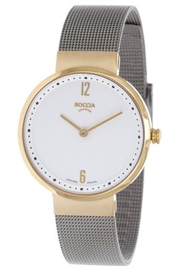 Boccia Damenuhr Titan Grau/Goldfarben 3283-05