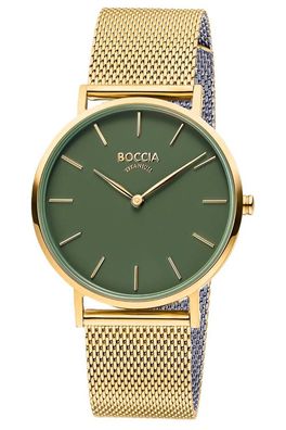 Boccia Damenuhr Goldfarben/Grün 3273-12