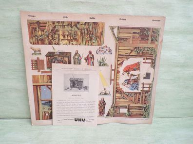 Schreiber Modellbaubogen Krippe Schneidebogen JFS 0738 UHU & Beschreibung