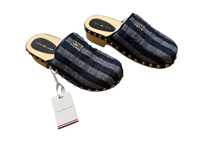 Tommy Hilfiger Denim Contrast Clogs, Gr. 40, jeansblau, NEU