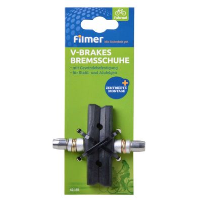 Filmer 42.155 V-Brakes Bremsschuhe zentriert für V Bremse - 2 Stück