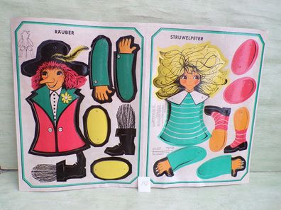 VEB Ehrenfriedersdorf Ziehfigur Hampelmann Der Struwwelpeter & Der Räuber RAR