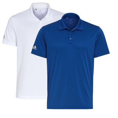 Adidas Performance Poloshirt Herren, Golf, weiss & royalblau, Gr. M - XXL, NEU